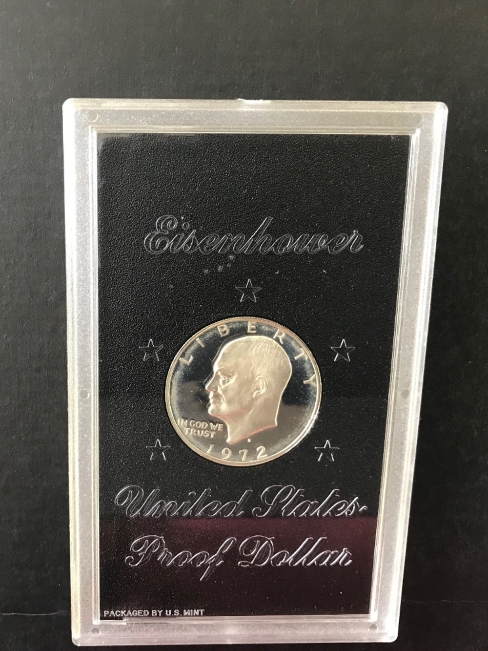 1972 S Eisenhower Silver Dollar, US Mint PROOF, in Mint Case, Brilliant